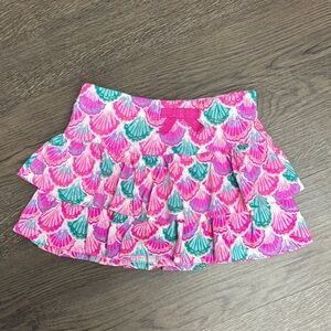 Tommy Bahama Girl’s 5/6 Pink, Teal and shimmery Gold Sea Shell Skort. Nvrworn!